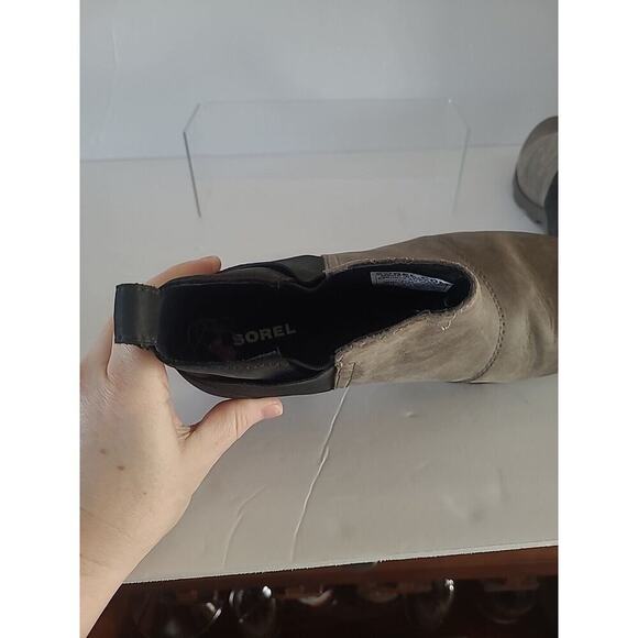 Sorel WMS SZ 7.5 Chelsea Boots Gray Black Ankle Booties SMALL FLAW Waterproof - Picture 10 of 10